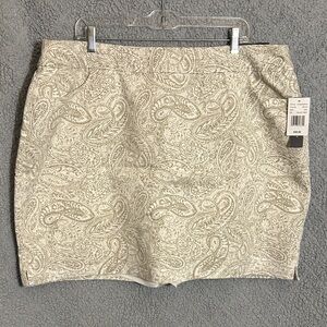 Paisley Print Cream Skort